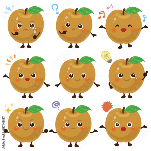 茶梨のキャラクター　表情セット