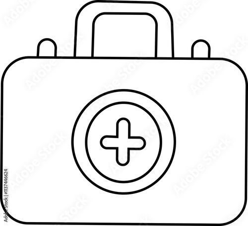 First Aid Kit and Med Kit Icon Vector Design on White Background.