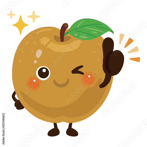 グッドサインを出す茶梨のキャラクターイラスト