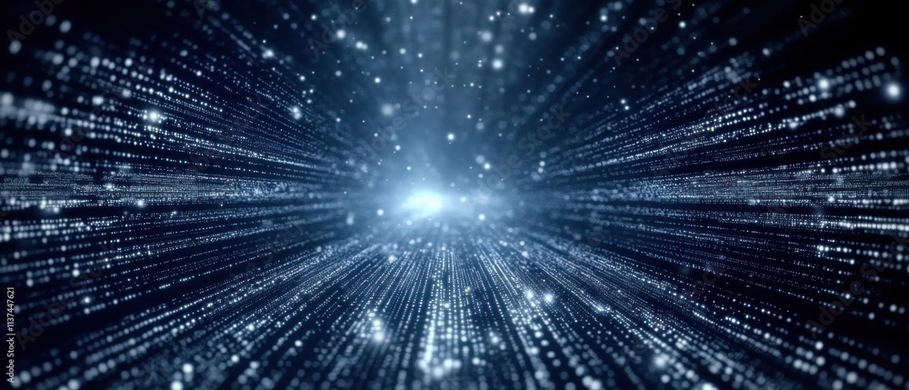 Fototapeta premium Abstract Digital Data Stream: Futuristic Technology Background Image