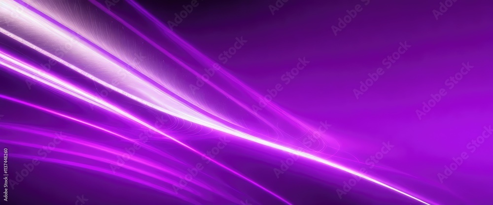 Naklejka premium Purple Light glowing shiny lines effect vector background