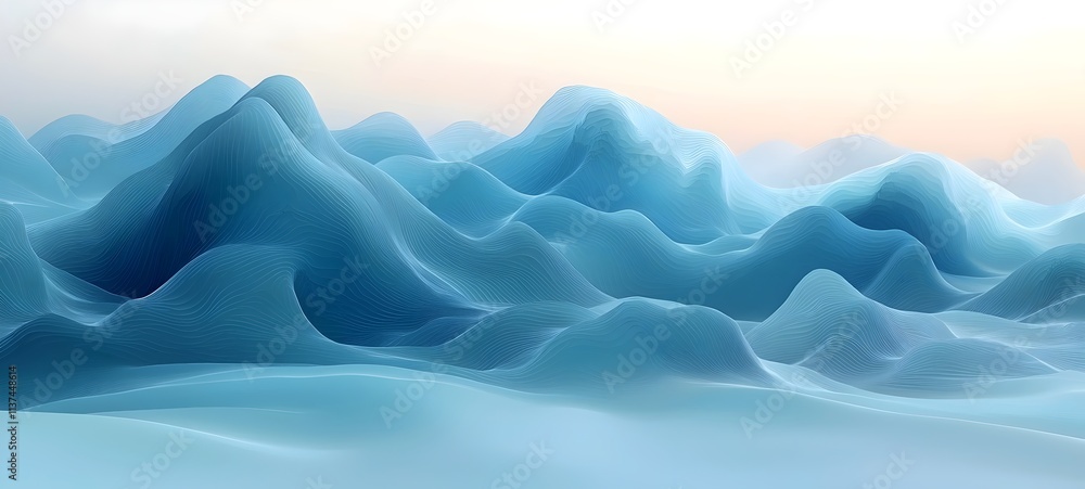 A serene landscape of rolling hills and mountains in soft shades of blue, creating a calming and ethereal atmosphere that evokes tranquility and peace. A serene landscape of rolling hills and mountains in soft shades of blue, creating a calming and ethereal atmosphere that evokes tranquility and peace.