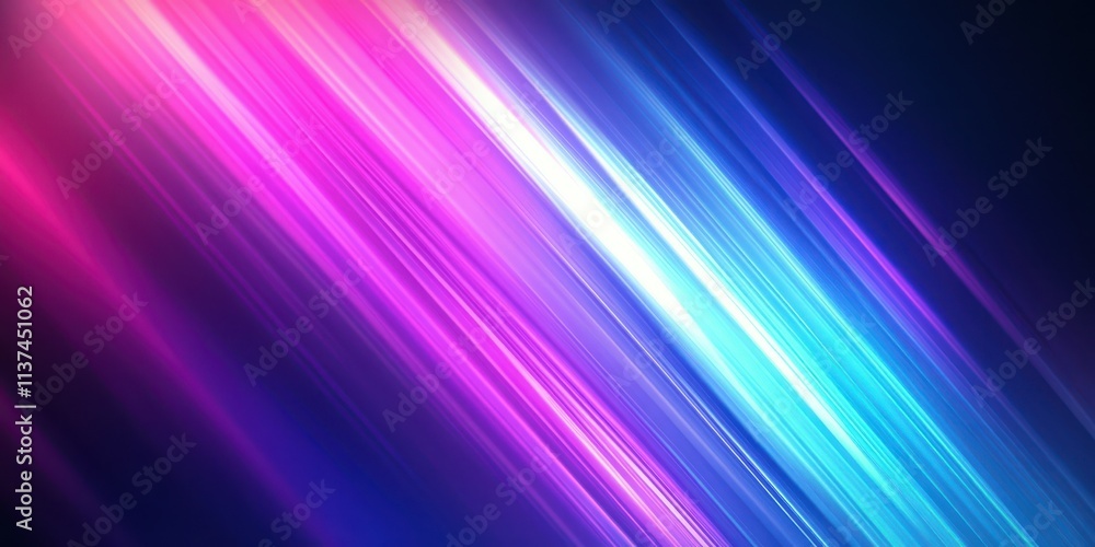 Abstract Background with Diagonal Neon Stripes in Pink, Blue, and White Abstract Background with Diagonal Neon Stripes in Pink, Blue, and White