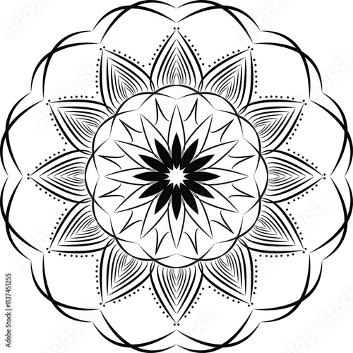 line art mandala design and illustrator