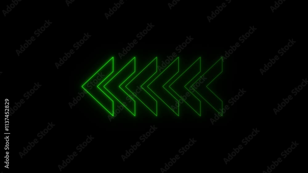 glowing neon green color left side Arrow Loop Animation direction concept arrow icon concept. Arrow Loop Animation video direction concept. on a black background. glowing neon green color left side Arrow Loop Animation direction concept arrow icon concept. Arrow Loop Animation video direction concept. on a black background.
