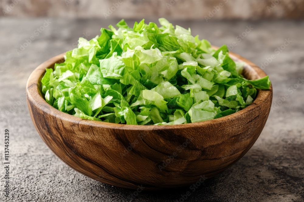 Freshly chopped lettuce in a wooden bowl. Ideal for salad recipes, healthy eating websites, and food blogs. Freshly chopped lettuce in a wooden bowl. Ideal for salad recipes, healthy eating websites, and food blogs.