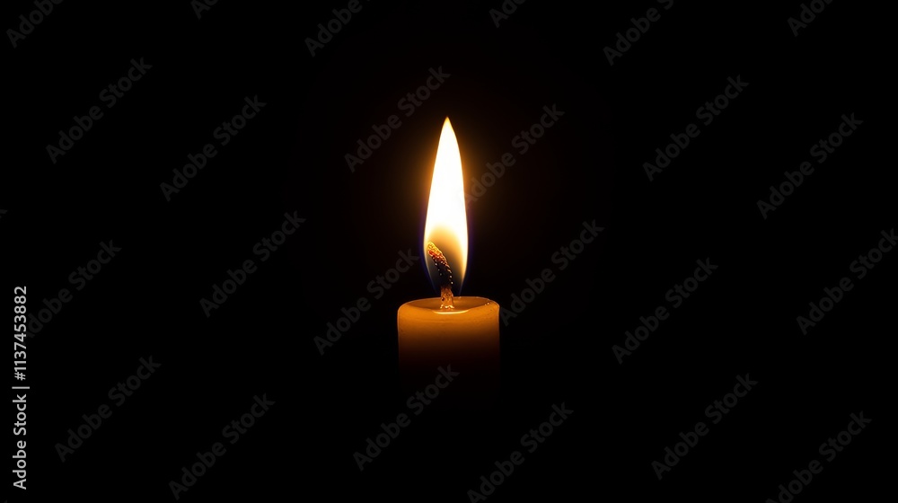 A Single Candle Flame Burning Brightly in the Darkness, Symbolizing Hope and Warmth Generative AI A Single Candle Flame Burning Brightly in the Darkness, Symbolizing Hope and Warmth Generative AI