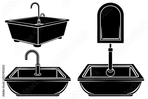 Different styles of Kitchen Sink silhouette