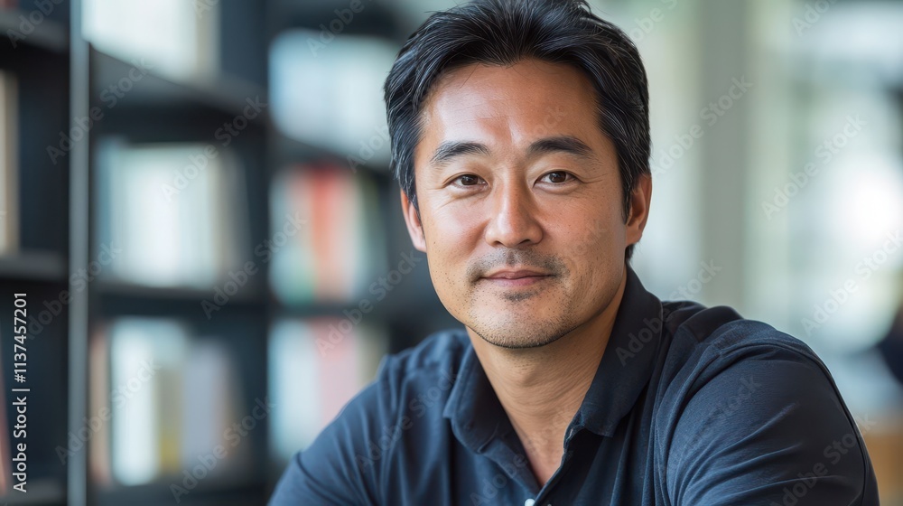 Close-up portrait of a smiling Asian man. Ideal for corporate, professional, or diversity projects. Close-up portrait of a smiling Asian man. Ideal for corporate, professional, or diversity projects.