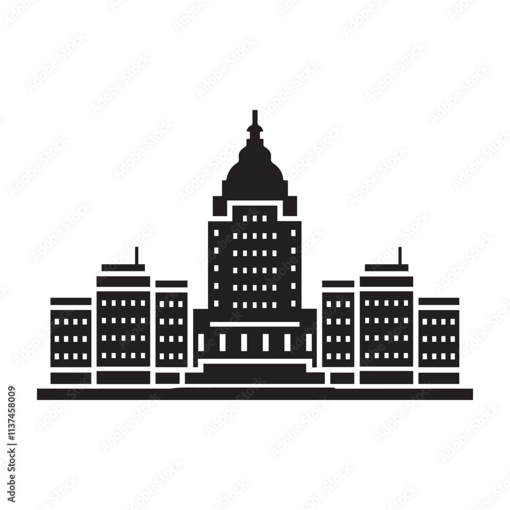 : Real state building silhouette vector illustration
: Real state building silhouette vector illustration