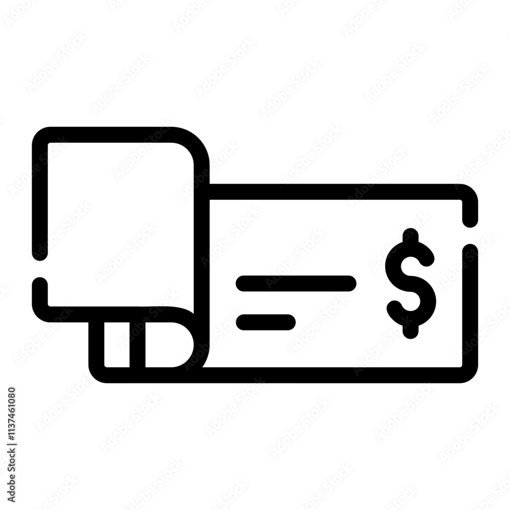 cheque Line Icon