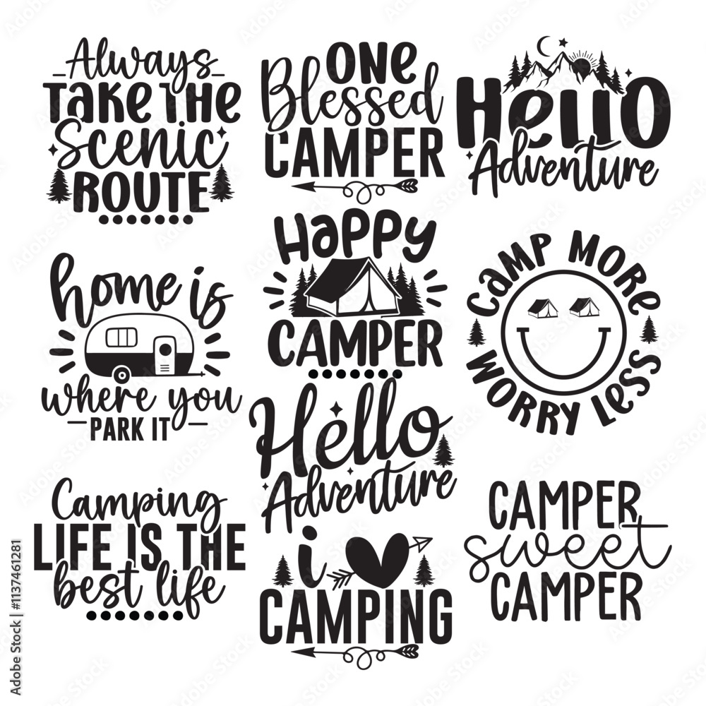 Fototapeta premium 10 CAMPING SVG BUNDLE