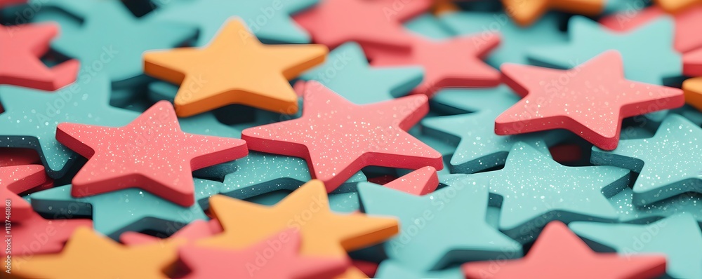 Colorful Star Shapes in Abstract Design Colorful Star Shapes in Abstract Design