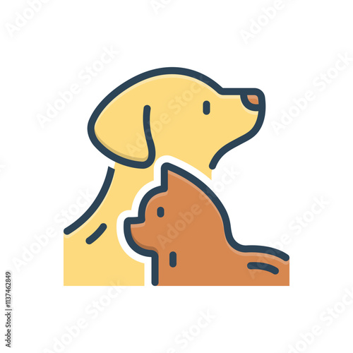 Color illustration icon for pets