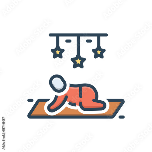 Color illustration icon for baby