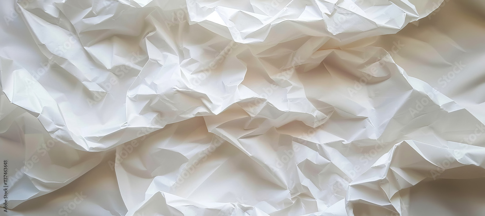 Obraz premium Closeup of a crumpled blank sheet of old paper with a rough, textured surface, perfect for vintage designs and backgrounds.