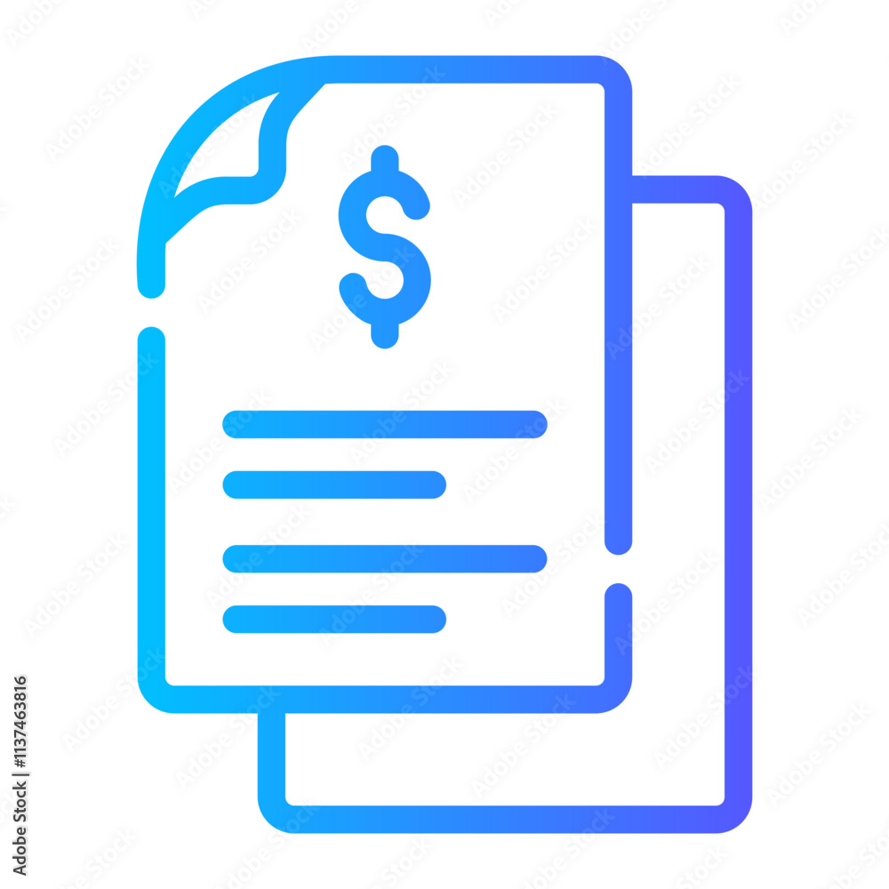 tax Line Gradient Icon tax Line Gradient Icon