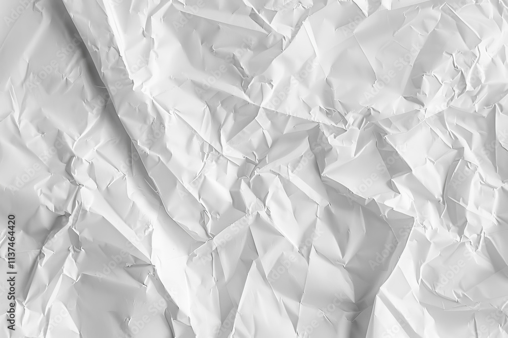 Obraz premium Closeup of a crumpled blank sheet of old paper with a rough, textured surface, perfect for vintage designs and backgrounds.