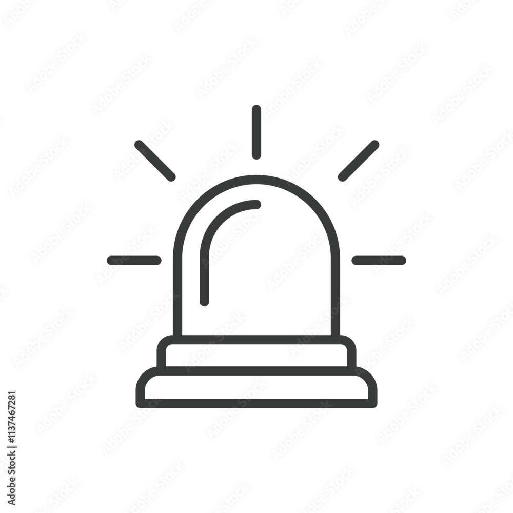 Siren, icon in line design. Siren, alarm, warning, emergency, alert, beacon, flashing on white background vector. Siren, icon in line design editable stroke icon Siren, icon in line design. Siren, alarm, warning, emergency, alert, beacon, flashing on white background vector. Siren, icon in line design editable stroke icon