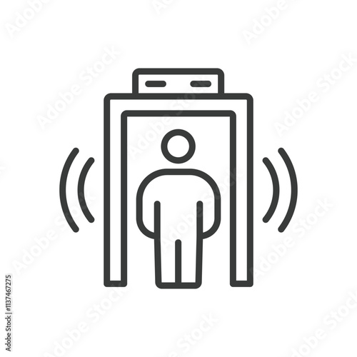 Security Control Gate, icon in line design. Security, control, gate, access, safety, checkpoint, barrier on white background vector. Security Control Gate, icon in line design editable stroke icon