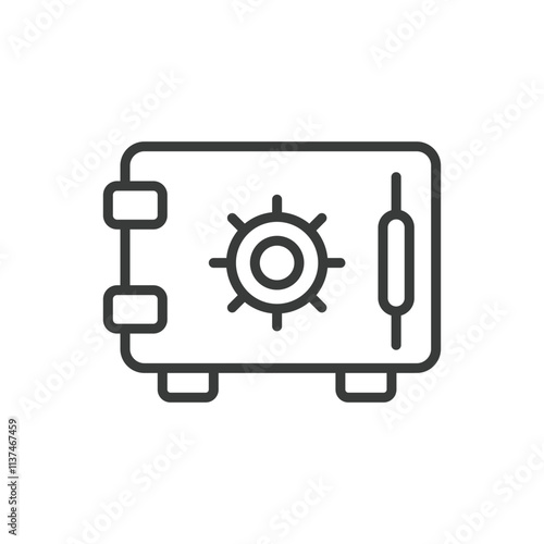 Home Safe, icon in line design. Home, safe, security, lock, protection, house, safe box on white background vector. Home Safe, icon in line design editable stroke icon