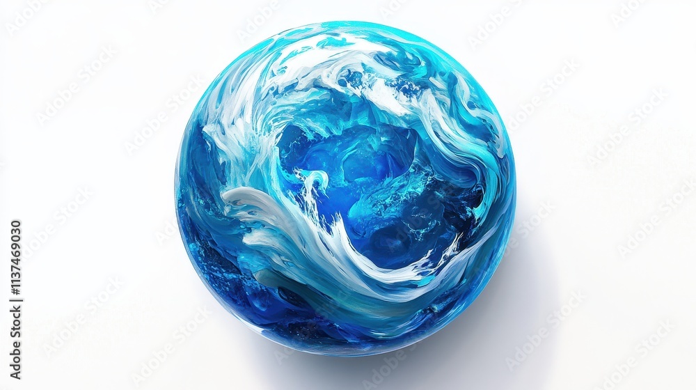 Hyperrealistic Sphere with Glowing Energy Waves Hyperrealistic Sphere with Glowing Energy Waves