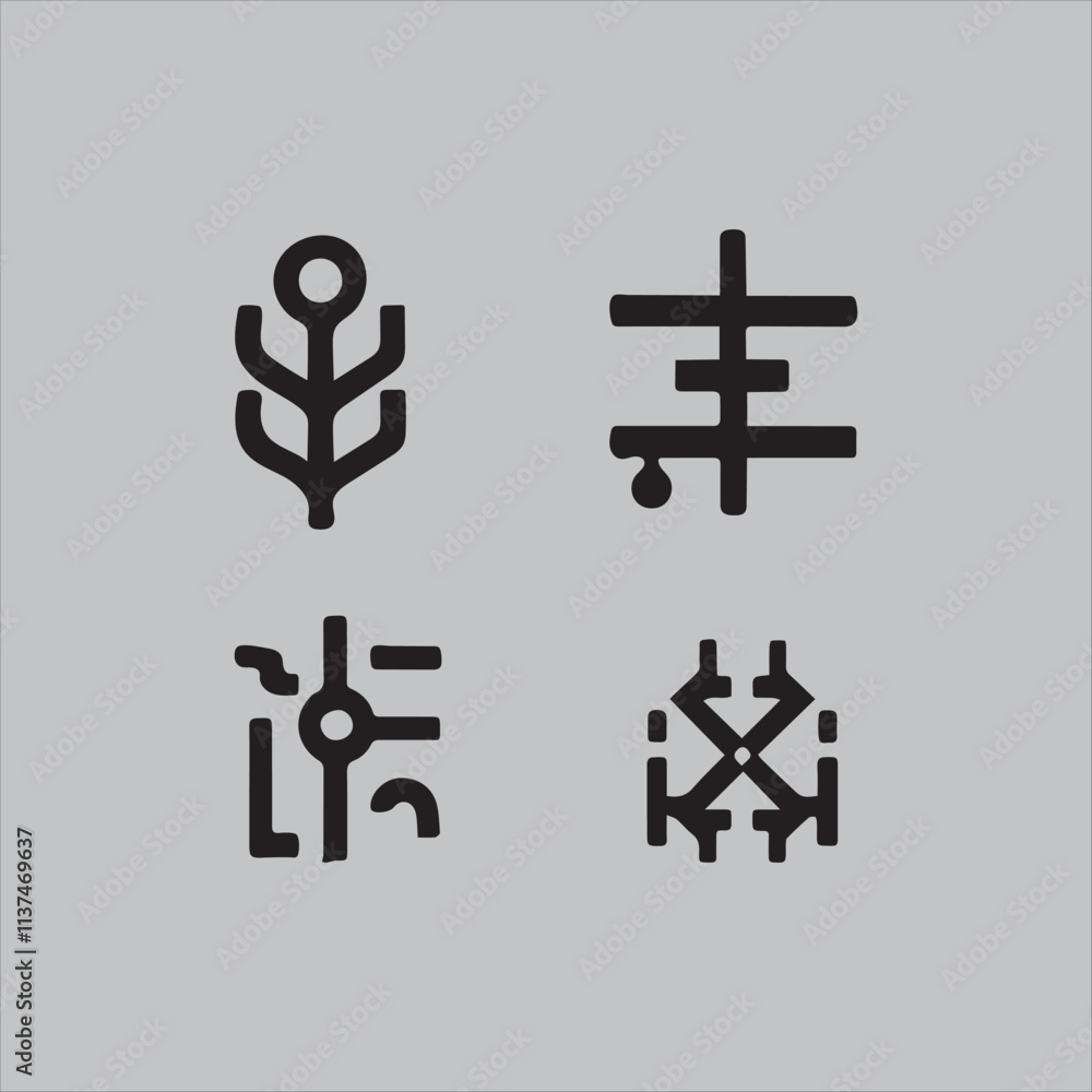 Abstract logos collection. Set of esoteric symbol design elements. Abstract logos collection. Set of esoteric symbol design elements.