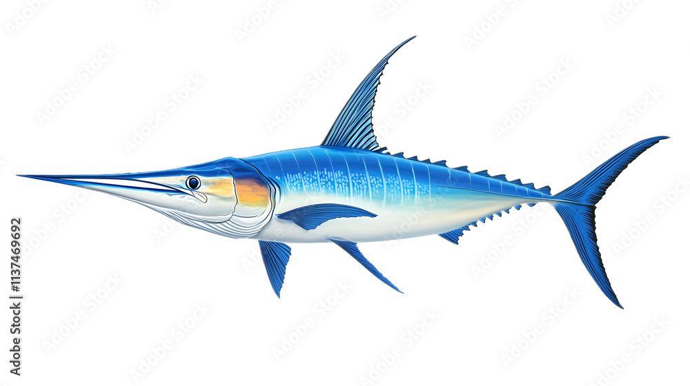 blue marlin fish isolated on white background blue marlin fish isolated on white background