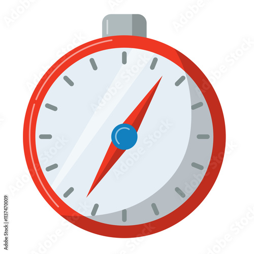 Compass vector illustration, red compass clip art, pocket compasses clipart vector graphics, isolated on white background