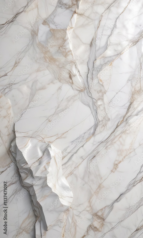 Fototapeta premium White marble texture overlaid with soft shadows, minimalist, background, elegant