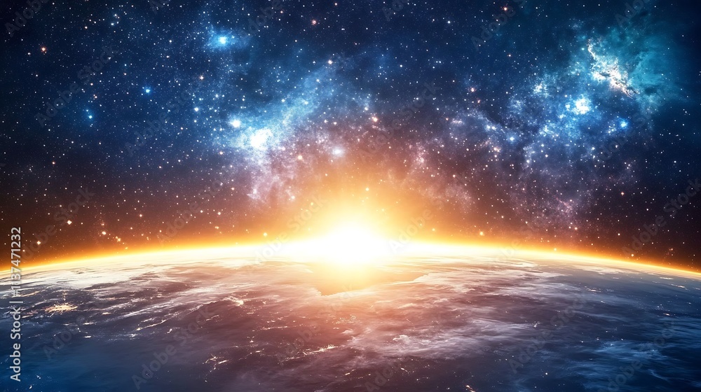 Majestic Sunrise Over Earth From Space: A Breathtaking Celestial View Majestic Sunrise Over Earth From Space: A Breathtaking Celestial View
