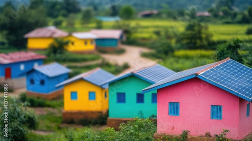 Wallpaper Mural A colorful rural village where AIpowered solar devices provide access to digital education for local children Torontodigital.ca