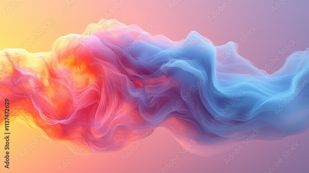 Obraz premium Abstract Colorful Swirling Cloudlike Forms