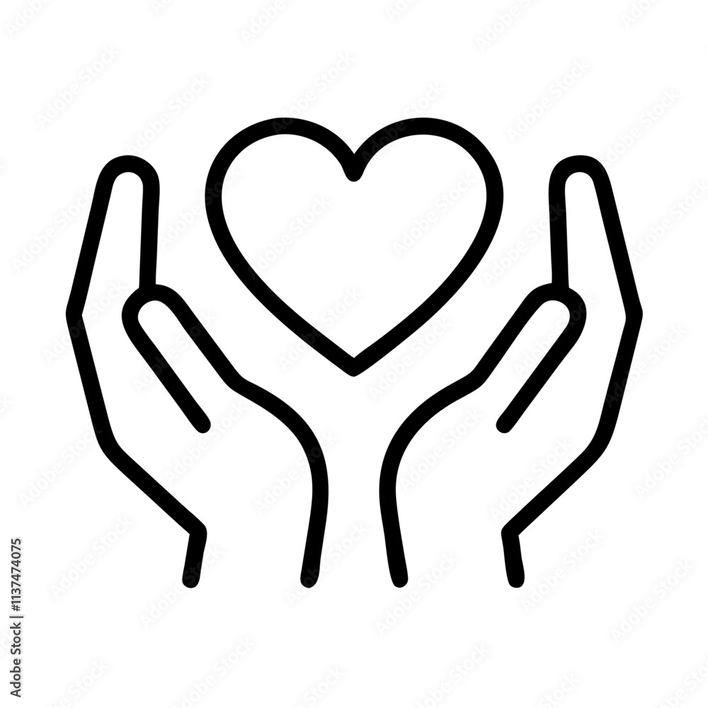hands holding a heart icon, mental health day line art, mental health day icon - simple black line art icon of hands holding a heart, for mental health day celebrations. mental health day vector art. hands holding a heart icon, mental health day line art, mental health day icon - simple black line art icon of hands holding a heart, for mental health day celebrations. mental health day vector art.