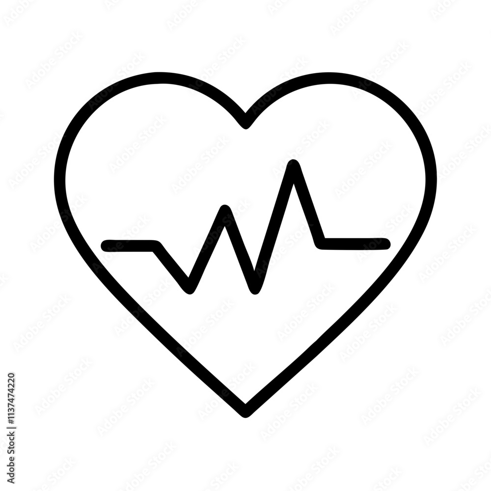 heart with a heartbeat line icon heart with a heartbeat line icon