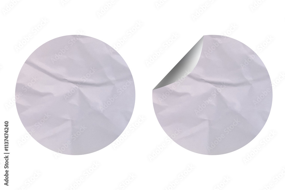 Naklejka premium Blank Round Sticker for Mock up Template -25