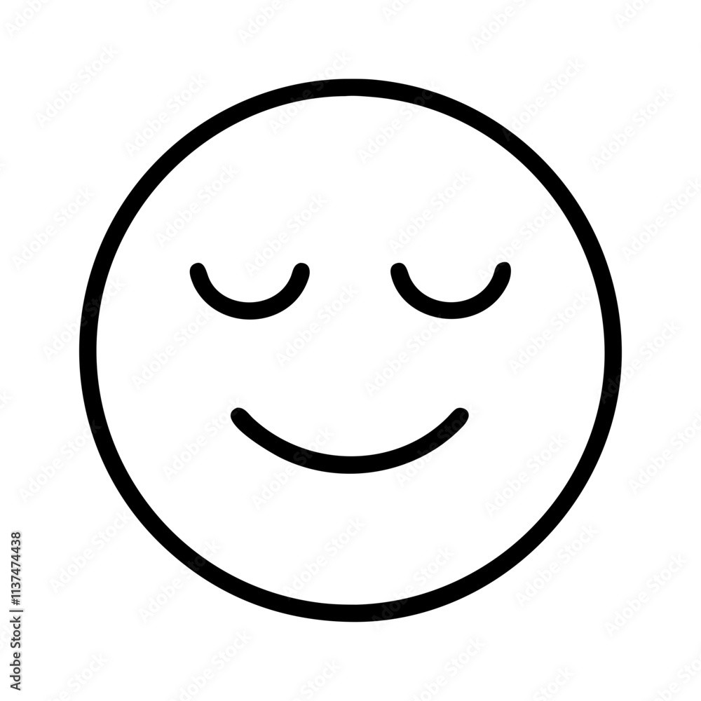peaceful face emoji icon, mental health day line art, mental health day icon - simple black line art icon of peaceful face emoji, for mental health day celebrations. mental health day vector art. peaceful face emoji icon, mental health day line art, mental health day icon - simple black line art icon of peaceful face emoji, for mental health day celebrations. mental health day vector art.