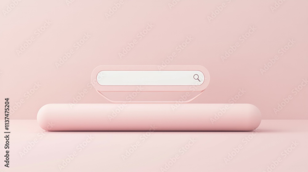 Minimal blank search bar isolated on pink pastel color background with shadow minimalism conceptual 3D rendering Minimal blank search bar isolated on pink pastel color background with shadow minimalism conceptual 3D rendering