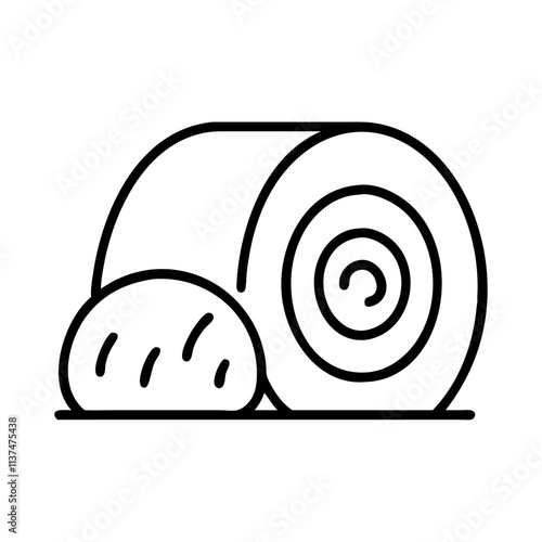 hay bale icon, thanksgiving line art, thanksgiving icon - simple black line art icon of hay bale, for thanksgiving celebrations. thanksgiving vector art.