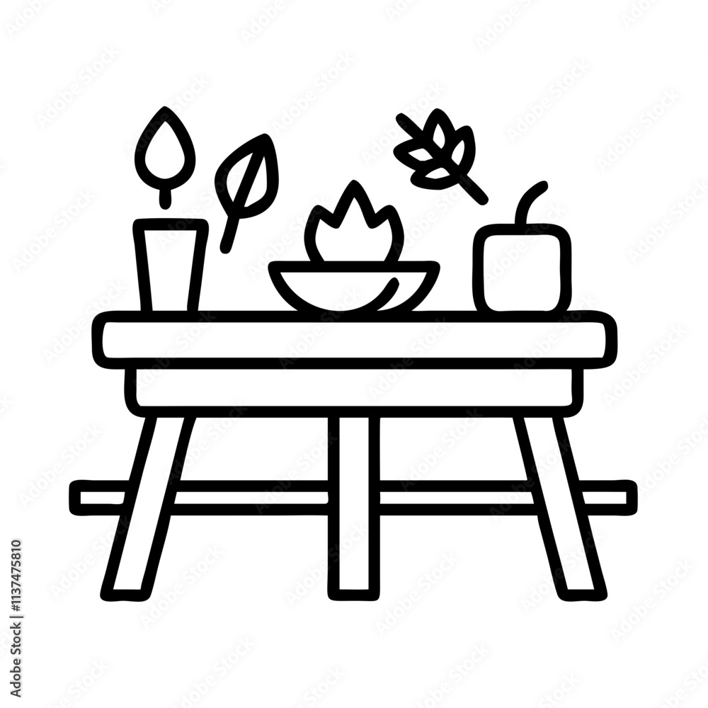 table set with fall colors icon, thanksgiving line art, thanksgiving icon - simple black line art icon of table set with fall colors, for thanksgiving celebrations. thanksgiving vector art. table set with fall colors icon, thanksgiving line art, thanksgiving icon - simple black line art icon of table set with fall colors, for thanksgiving celebrations. thanksgiving vector art.