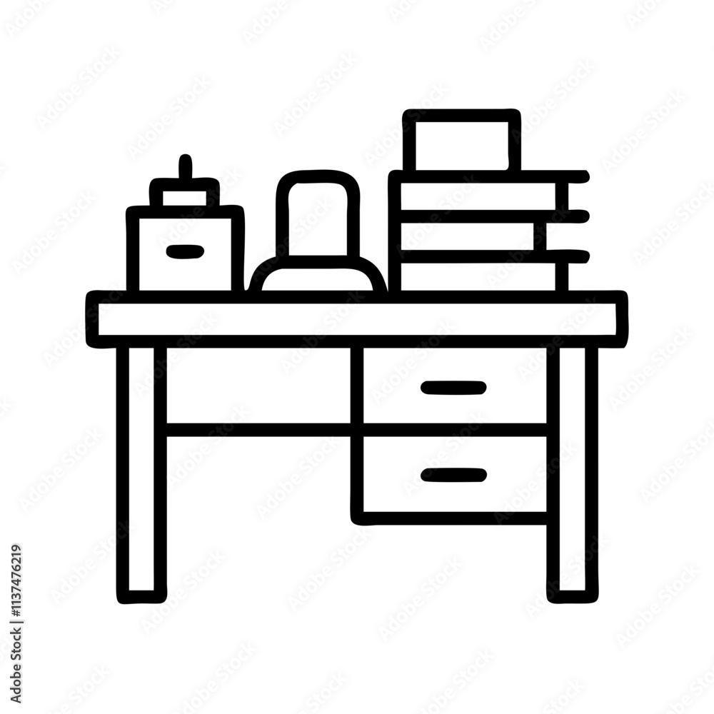 desk with organized papers icon, boss’s Day line art, boss’s icon - simple black line art icon of desk with organized papers, symbolizing boss’s Day celebrations. boss day vector art. desk with organized papers icon, boss’s Day line art, boss’s icon - simple black line art icon of desk with organized papers, symbolizing boss’s Day celebrations. boss day vector art.
