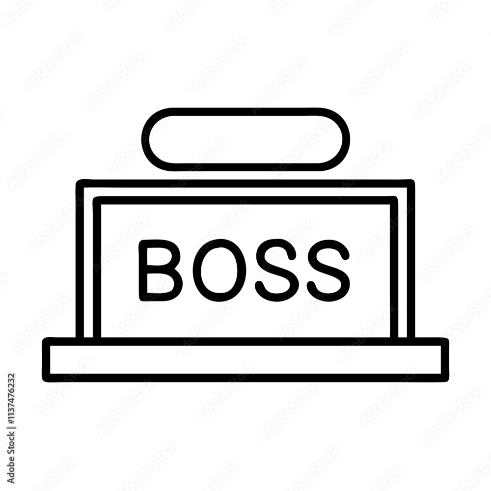 desk nameplate with boss icon, boss’s Day line art, boss’s icon - simple black line art icon of desk nameplate with boss, symbolizing boss’s Day celebrations. boss day vector art. desk nameplate with boss icon, boss’s Day line art, boss’s icon - simple black line art icon of desk nameplate with boss, symbolizing boss’s Day celebrations. boss day vector art.