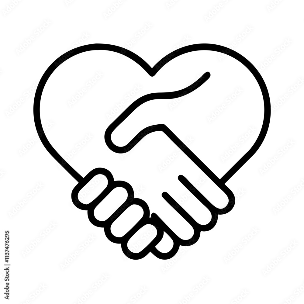 heart with handshake icon, boss’s Day line art, boss’s icon - simple black line art icon of heart with handshake, symbolizing boss’s Day celebrations. boss day vector art. heart with handshake icon, boss’s Day line art, boss’s icon - simple black line art icon of heart with handshake, symbolizing boss’s Day celebrations. boss day vector art.