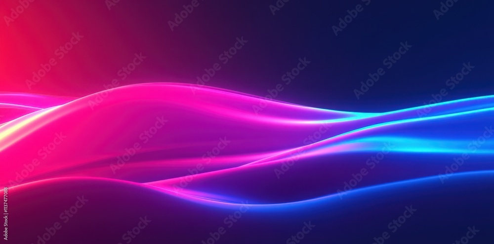 Abstract Blue and Pink Neon Waves Abstract Blue and Pink Neon Waves