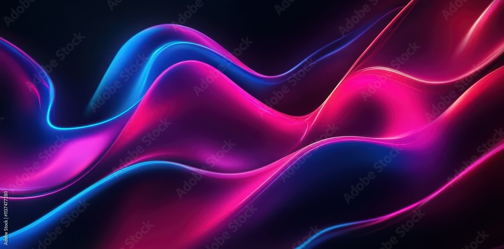Abstract Swirling Neon Lights in Pink and Blue Abstract Swirling Neon Lights in Pink and Blue