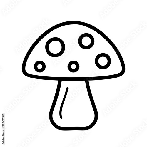 mushroom icon, vegan day line art, vegan day icon - simple black line art icon of mushroom, for vegan day celebrations. vegan day vector art.