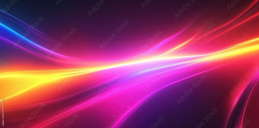 Abstract Glowing Lines in Purple, Pink, Yellow, and Blue Abstract Glowing Lines in Purple, Pink, Yellow, and Blue