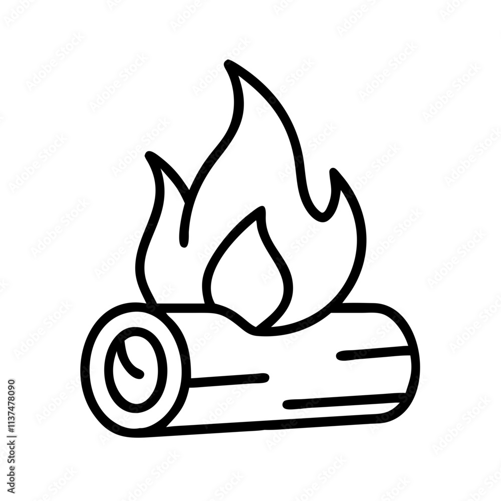 burning log icon, bonfire night line art, bonfire night icon - simple black line art icon of burning log, for bonfire night celebrations. bonfire night vector art. burning log icon, bonfire night line art, bonfire night icon - simple black line art icon of burning log, for bonfire night celebrations. bonfire night vector art.