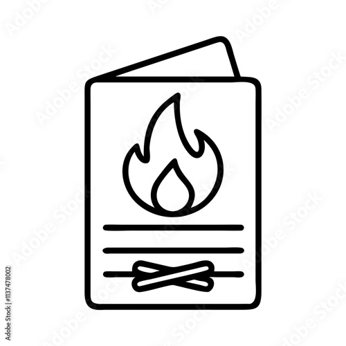 bonfire invitation card icon, bonfire night line art, bonfire night icon - simple black line art icon of bonfire invitation card, for bonfire night celebrations. bonfire night vector art.