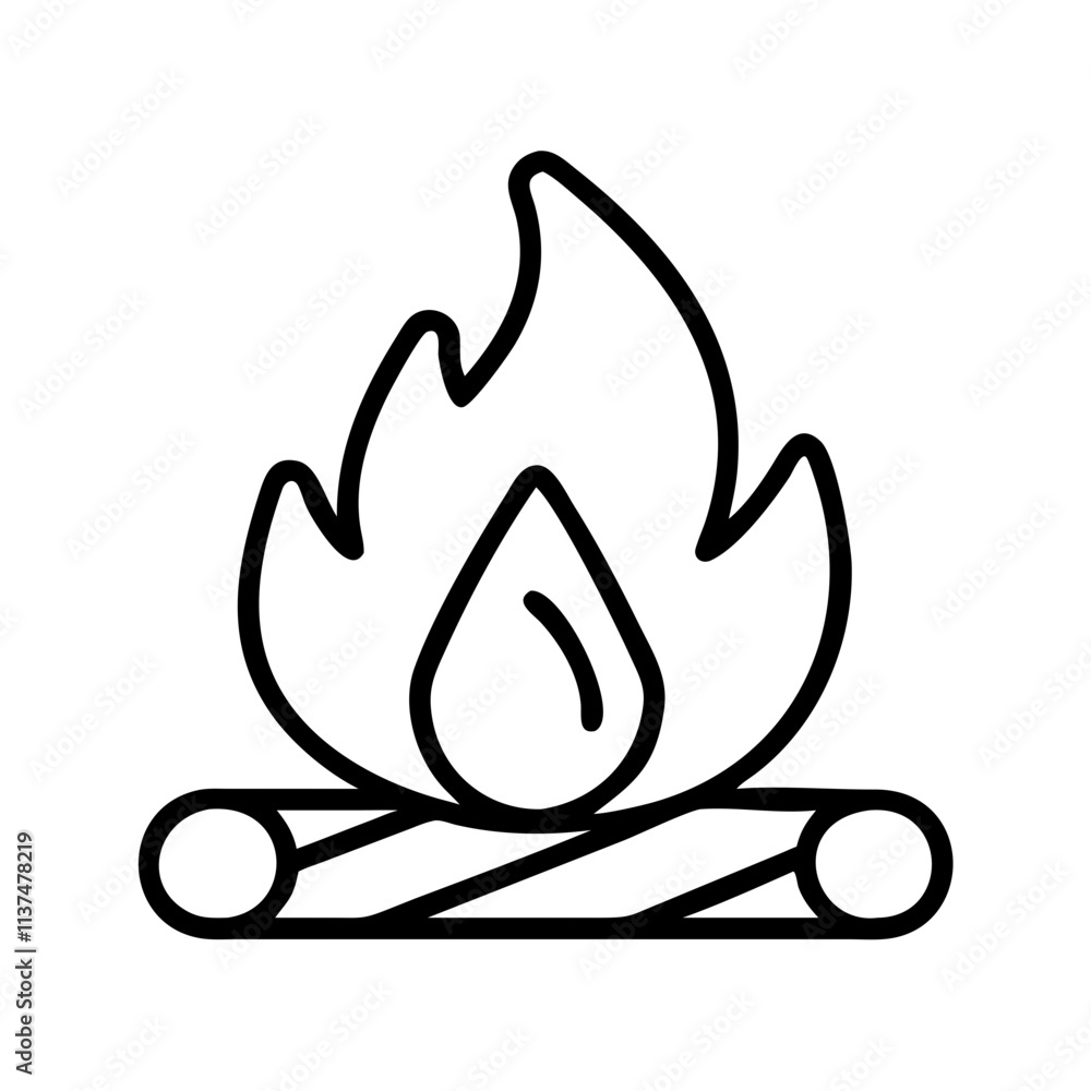 campfire icon, bonfire night line art, bonfire night icon - simple black line art icon of campfire, for bonfire night celebrations. bonfire night vector art. campfire icon, bonfire night line art, bonfire night icon - simple black line art icon of campfire, for bonfire night celebrations. bonfire night vector art.
